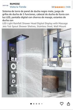 Light Rainfall Shower Head Digital Display with Massage J
