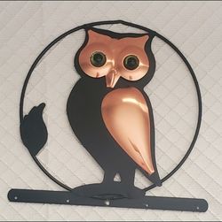 Vintage Coppercraft Guild Metal & Copper Owl Wall Hanging 