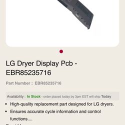 LG Dryer PCB Assembly & Main 