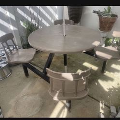 Industrial Outdoor Patio Table W 4 Chairs Low Maintenance $250