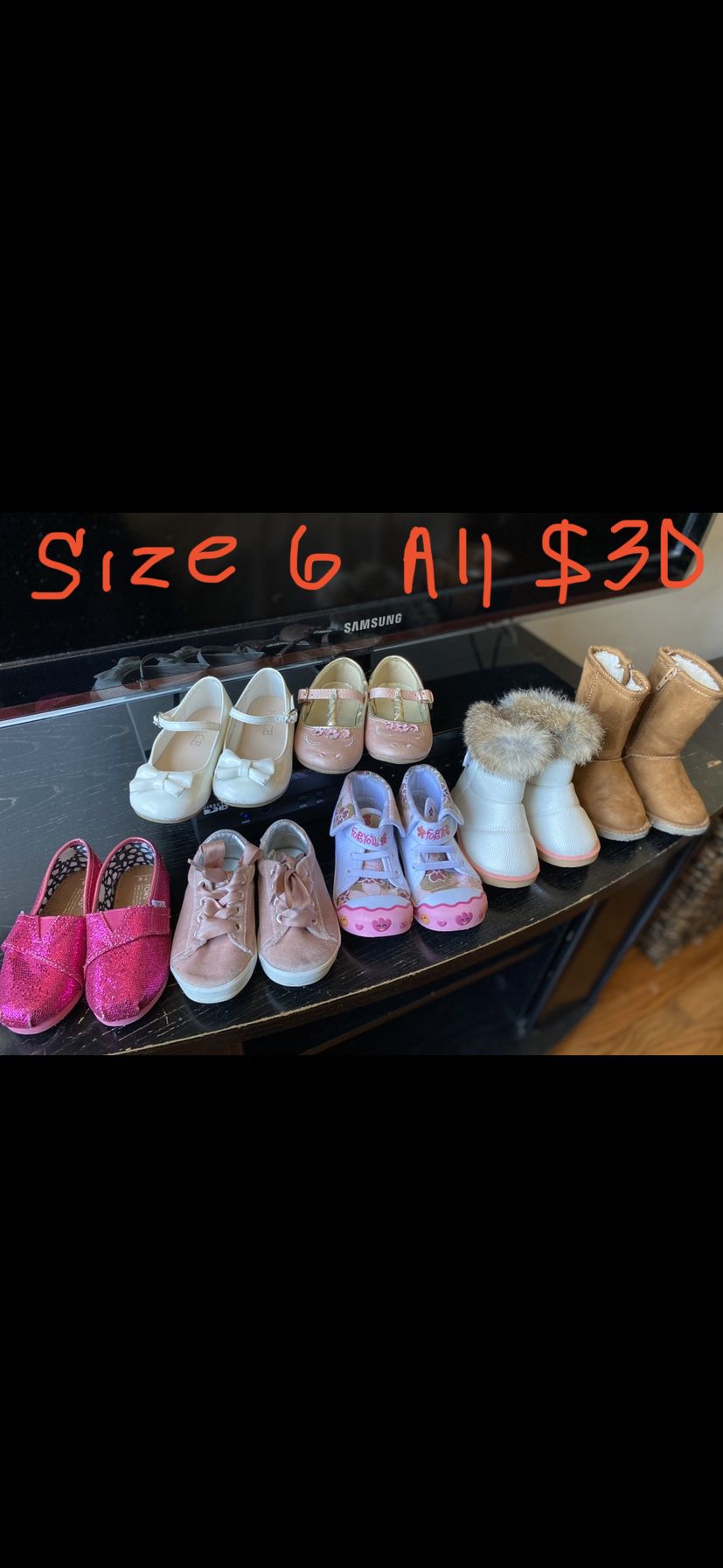 Baby girl toddler size 6 6T shoes flats boots $30