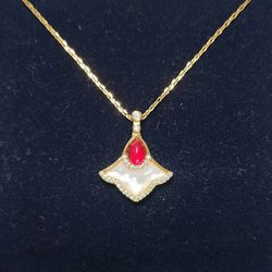 Ruby, Opal, & White Sapphire Necklace