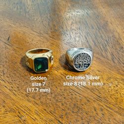 Golden And Chrome Silver Rings (Stainless Steel)