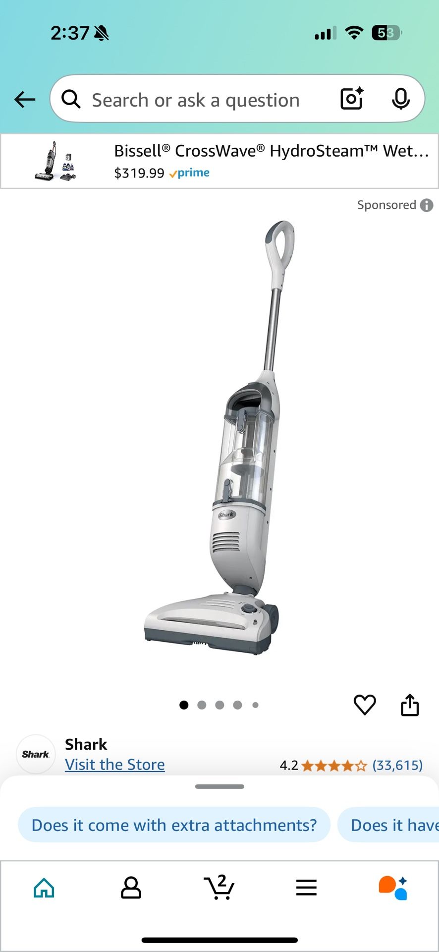 Shark SV1106 Navigator Freestyle Upright Bagless Cordless Stick Vacuum for Carpet, Hard Floor and Pet with XL Dust Cup and 2-Speed Brushroll, White/Gr