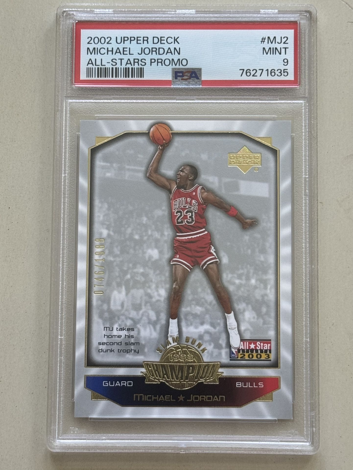 2002 Upper Deck Michael Jordan All Stars Promo #MJ2 PSA Chicago