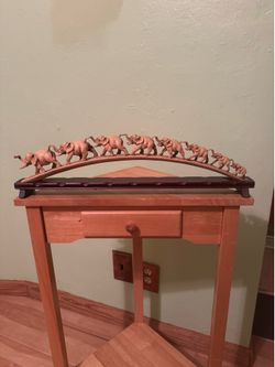 Vintage Carved Faux Ivory Elephant Bridge Caravan