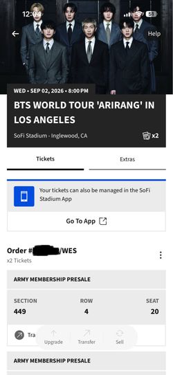 BTS Concert Tickets
