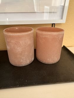 Pottery barn, pink frosted glass(moving Sale)