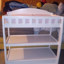 White Changing Table With Cushion 
