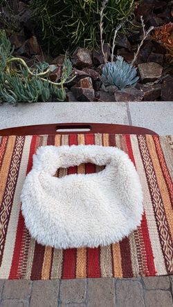 Small Ivory Faux Fur Handbag