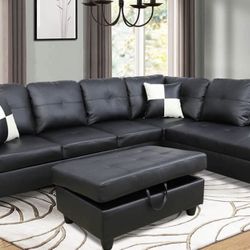 New Sectional And Storage Ottoman 