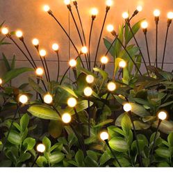 Solar Garden Lights Outdoor, 4 Pack Solar Firefly Lights, Swaying Lights Waterproof, Garden Decor for Yard Patio Pathway Lawn, Gardening Gifts for Wom