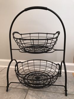 2-Tier Countertop Fruit Basket Bowl Storage