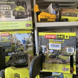 Pressure Washer. Gas Wind blower. Chain Saw