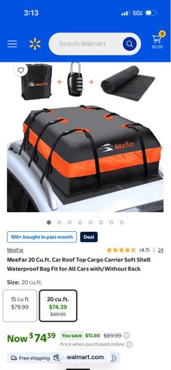 Car rooftop cargo carrier bag