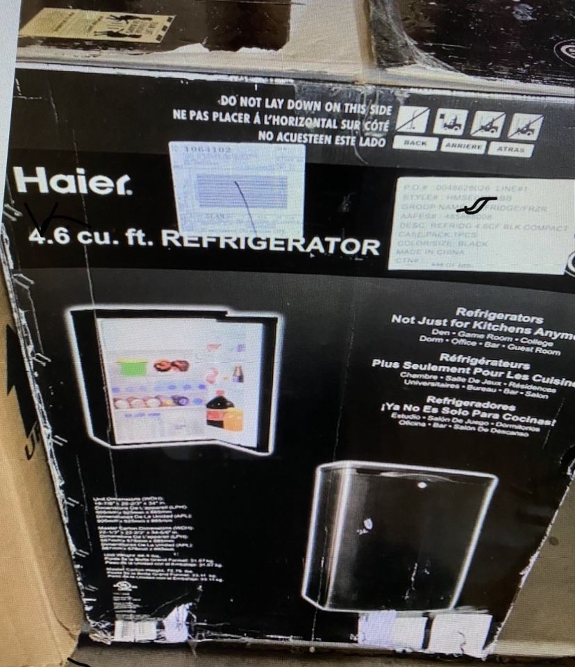 Haier 4.6 Cu Ft Refrigerator For den, Guest Rm, Ofc, Bar, Dorm.