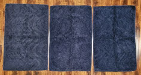 3 Navy Blue Rugs 24" x 36"