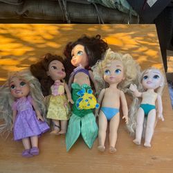 5 Princess Dolls 18” Tall