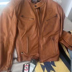 Ducati Leather Camel Collar Jacket 