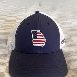 Stylish Georgia Snapback Hat – Blue & White Mesh – State Pride Cap 🧢