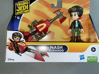 Hasbro Star Wars Young Jedi Adventures Nash Durango & Speeder Bike 4"  Figure