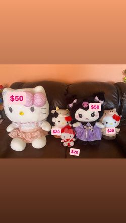 Hello Kitty And kuromi plushies
