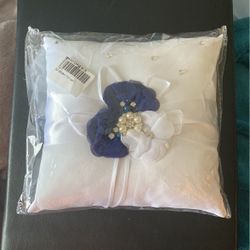 Ring Bearer Pillow w/Navy Blue