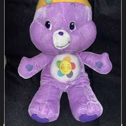 Care Bear Harmony Purple With Flower on Belly By Nanco 14" Plush