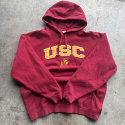 Vintage y2k College University USC Hoodie Thermal Lined Hoodie Heavyweight Size Large Men