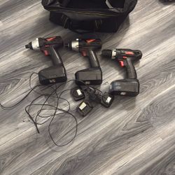 3 Drill masters And Tool Bag 