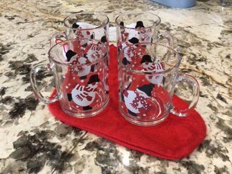 Luminary USA Christmas Snowman Mugs Set Of Four.