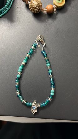 Beaded Bracelet with Silver Charm