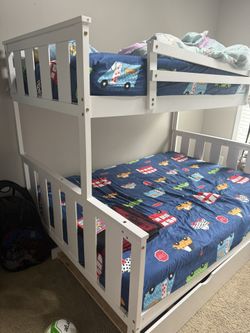 3-in-1 Twin Over Full Bunk Bed With Trundle Bed