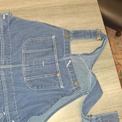 Men's Size XL Blue Denim Bib Overalls Loose Fit Workwear Fishing Camping Hiking