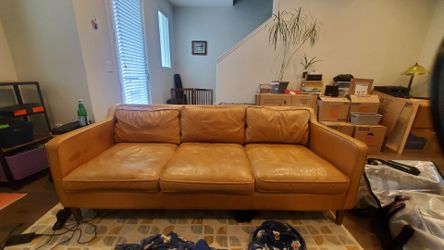 West Elm Leather sofa