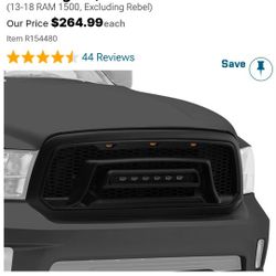 Dodge RAM 1500 13-15 Grill With LED
