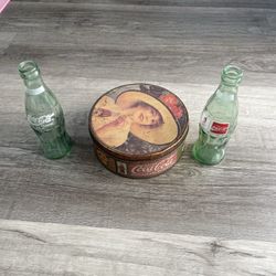 Coca Cola Bottles And Tin