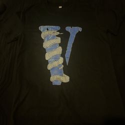 VLONE Snake & Nail Graphic Black Blue Cotton Men's Crew Neck Short Sleeve T-Shirt 
