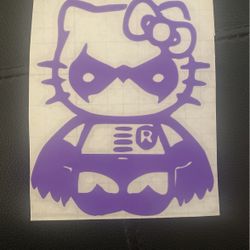 Purple Robin Batman Hello Kitty Decal 