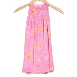 NEW Ramy Brook Size M Harlie Halter Neck Blouse Pink Paisley