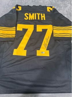 Marvel Smith Signed Custom Steelers Jersey Beckett COA