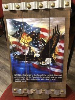 Print of American eagle and American flag