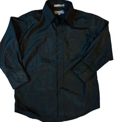 Antonio Fellici Sz 8 Boys Button Up Shirt Black Solid