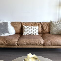 Article Nirvana Dakota Genuine Leather Tan Sofa