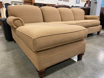 BASSETT Khaki Woven L-Shaped Sectional