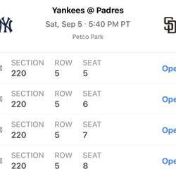 Padres vs Yankees September 5, 2026