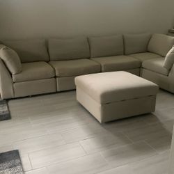 Large L Shaped Sofa Plus Ottoman
