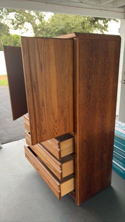 Wood Armoire Wardrobe with Drawers