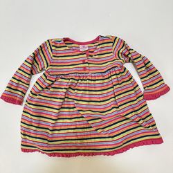 Hanna Anderson Swirl Dress Infant Girl Sz 18-24m Striped