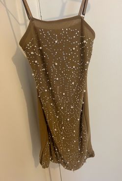 ✨ Bronze Embellished Mesh Dress ✨